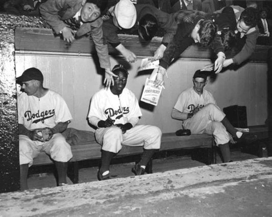 1947 Brooklyn Dodgers Jackie Robinson Photo First Game Print Glossy Poster