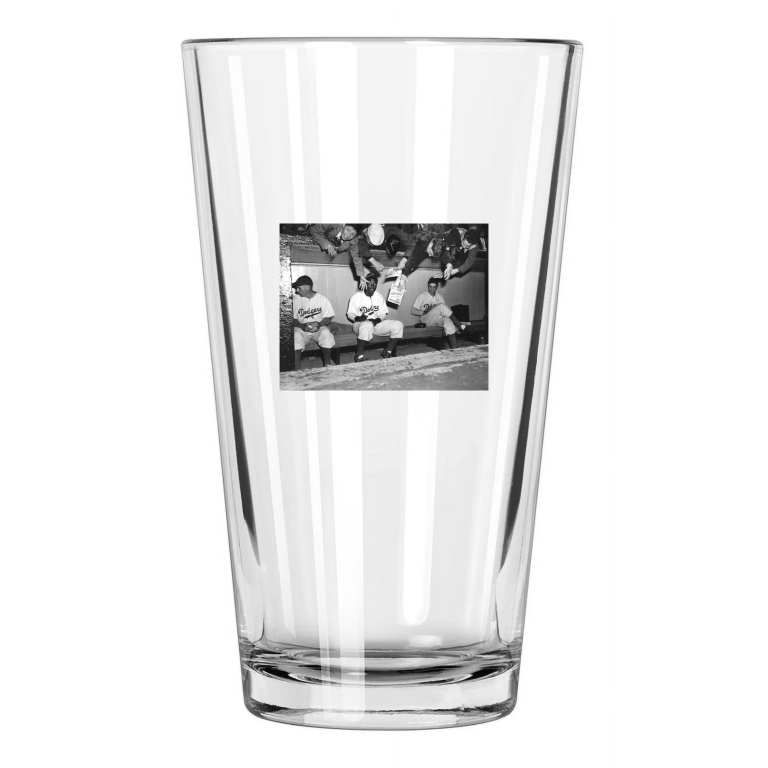 1947 Brooklyn Dodgers Jackie Robinson Photo First Game Pint Beer Drinking Glass