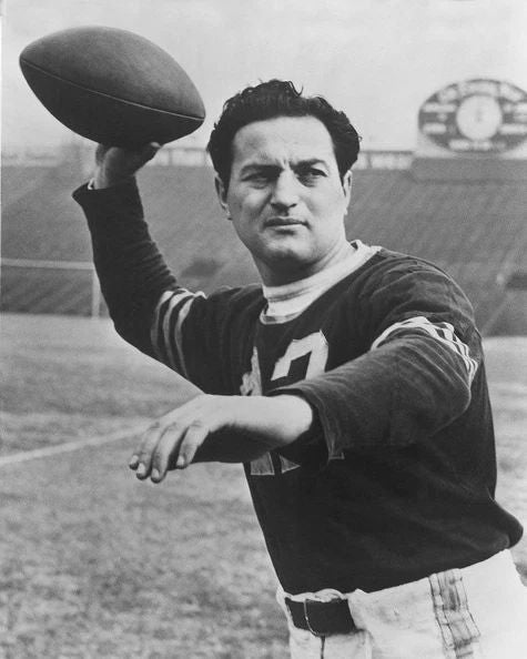 1947 Chicago Bears Sid Luckman Keychain Football Print Glossy Keychain Hof 65