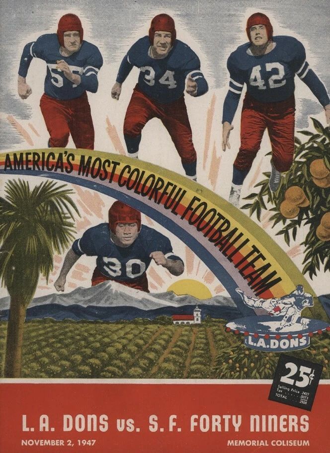 1947 Forty Niners Vs L.A. Dons Magnet Football Picture Aafc