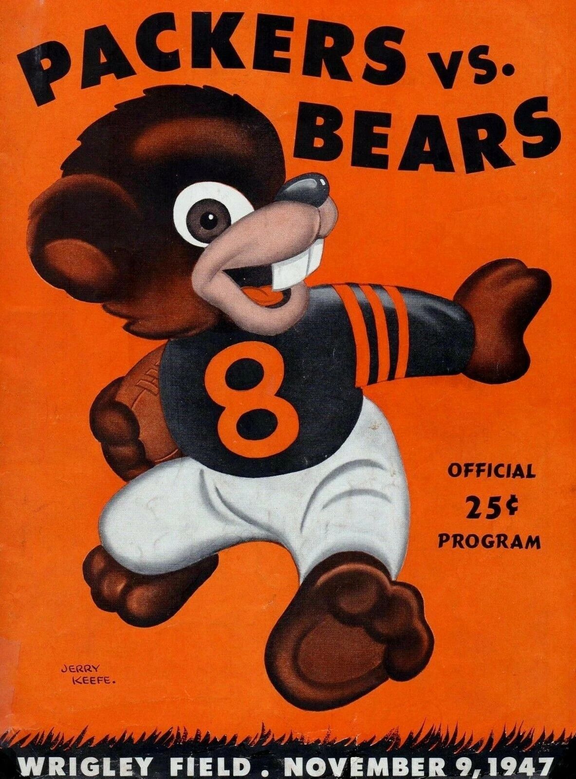 1947 Green Bay Packers Vs Chicago Bears Magnet Football Picture Nfl