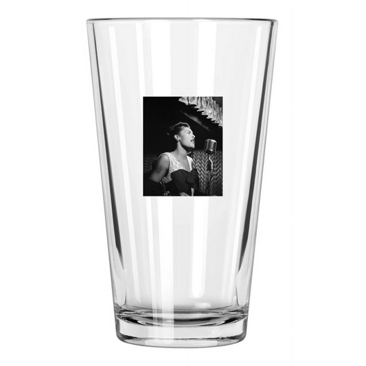 1947 Jazz Singer Billie Holiday Photo Songwriter Pint Beer Drinking Glass