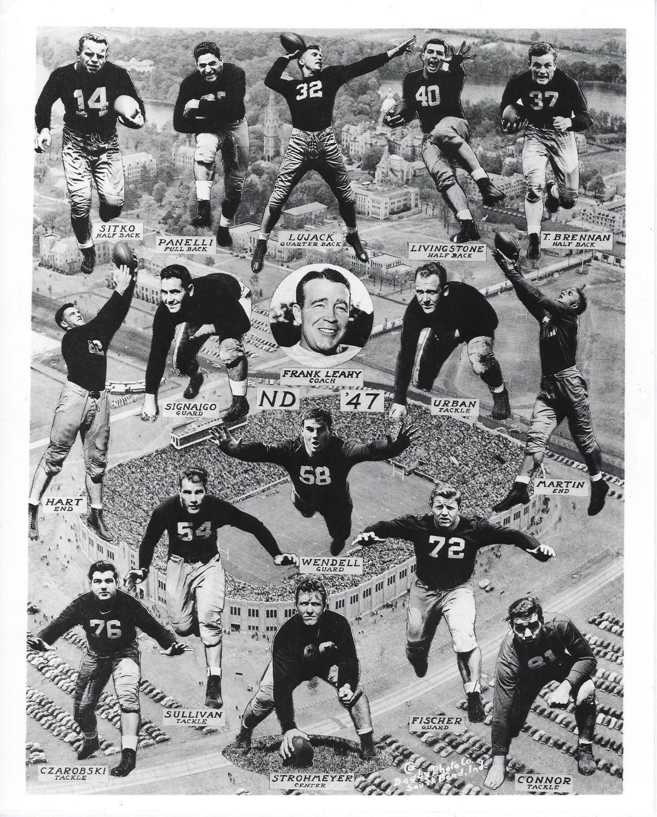 1947 Notre Dame Team Fighting Irish Ncaa Football Collage 300 PCS Jigsaw Puzzle