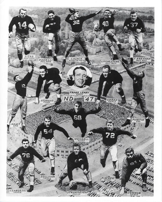 1947 Notre Dame Team Photo Fighting Irish Picture Ncaa Football Collage