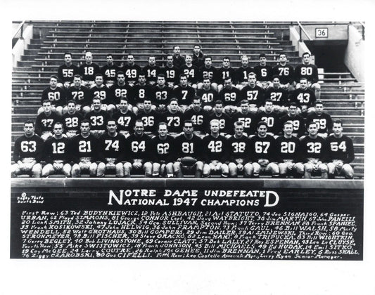 1947 Notre Dame Team Magnet Fighting Irish Picture Ncaa Football Undefeated