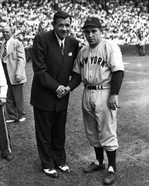 1947 New York Yankees Babe Ruth And Yogi Berra Glossy Keychain Keychain