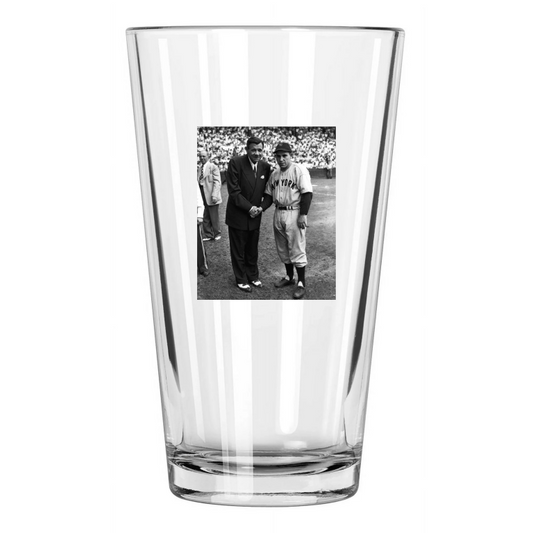1947 New York Yankees Babe Ruth And Yogi Berra Photo Pint Beer Drinking Glass