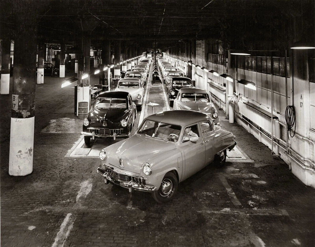 1947 Studebaker Factory Assembly Line Classic Car Picture Keychain Print