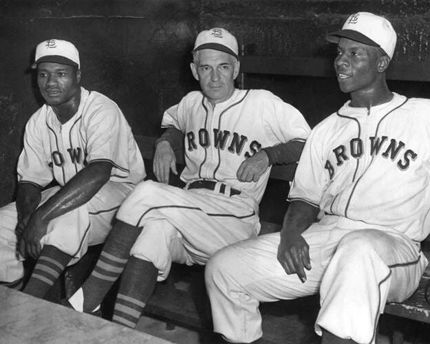 1947 St Louis Browns Henry Thompson And Willard Brown Glossy Keychain Print