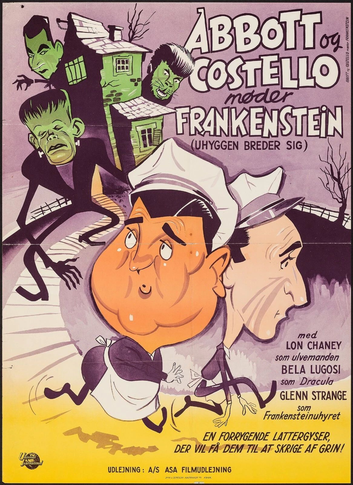 1948 Abbott And Costello Meet Frankenstein Movie Keychain Dracula Wolf Man
