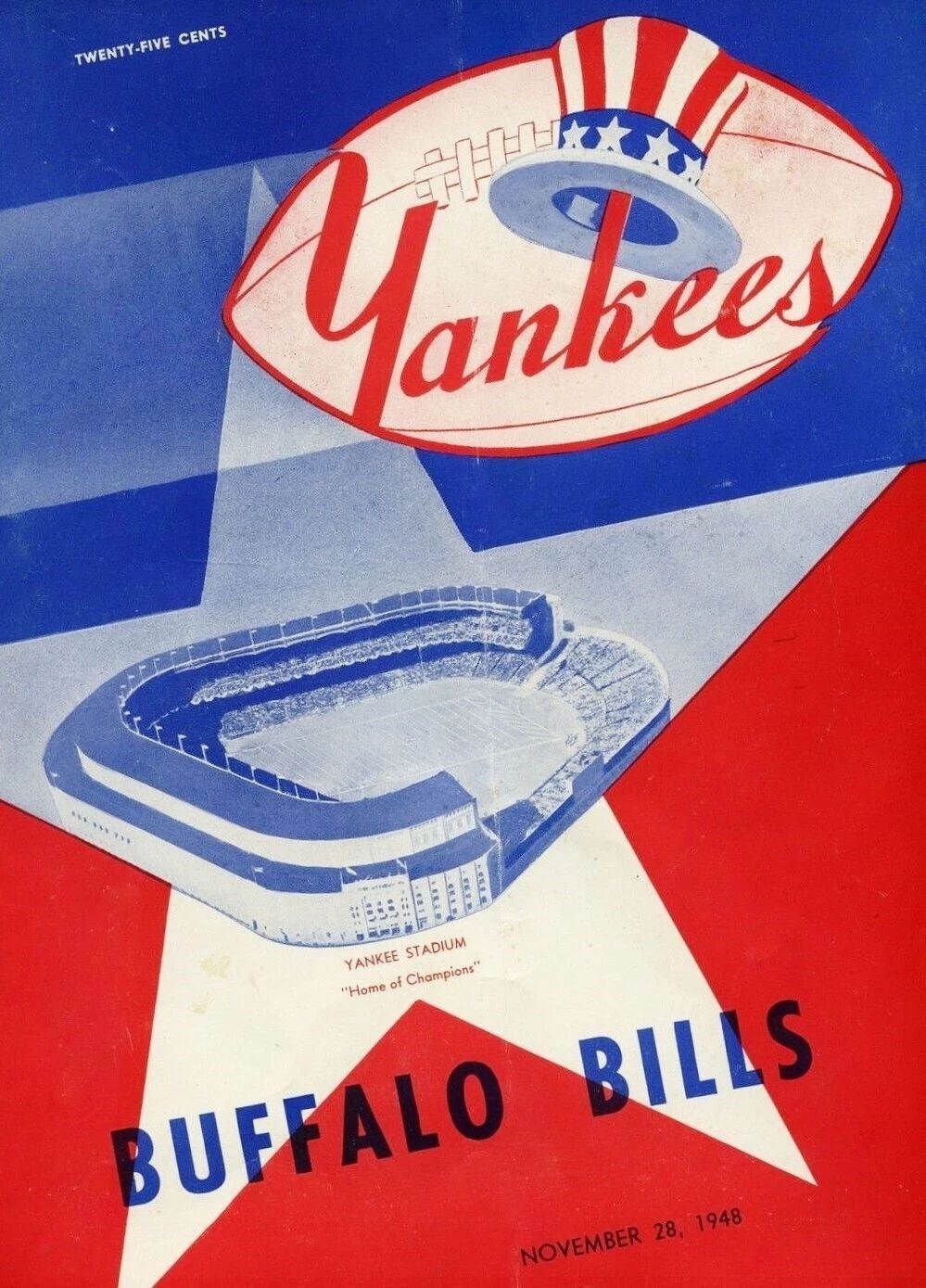 1948 Buffalo Bills Vs New York Yankees Ny Keychain Football Picture Aafl