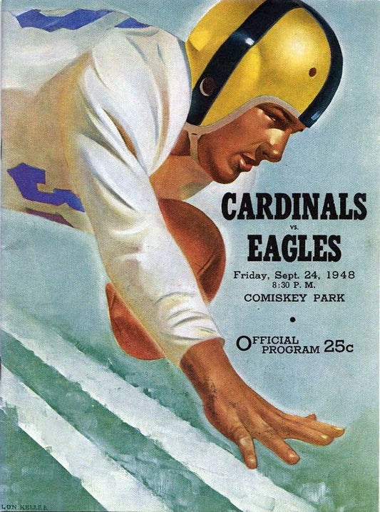 1948 Chicago Cardinals Vs Philadelphia Eagles Keychain Football Picture