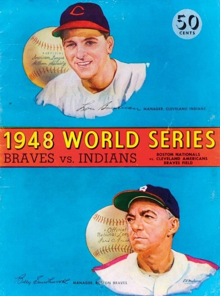 1948 Cleveland Indians Vs Boston Braves Keychain Baseball Picture Mlb Wseries