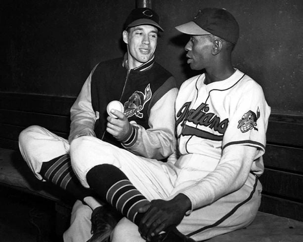 1948 Cleveland Indians Bob Feller And Satchel Paige Glossy Photo Poster