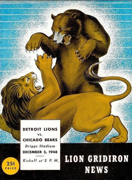 1948 Detroit Lions Vs Chicago Bears Keychain Football Nfl Picture