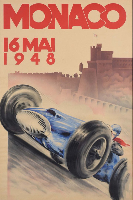 1948 Monaco Race Car Racing Sports Vintage Travel Jigsaw Puzzle