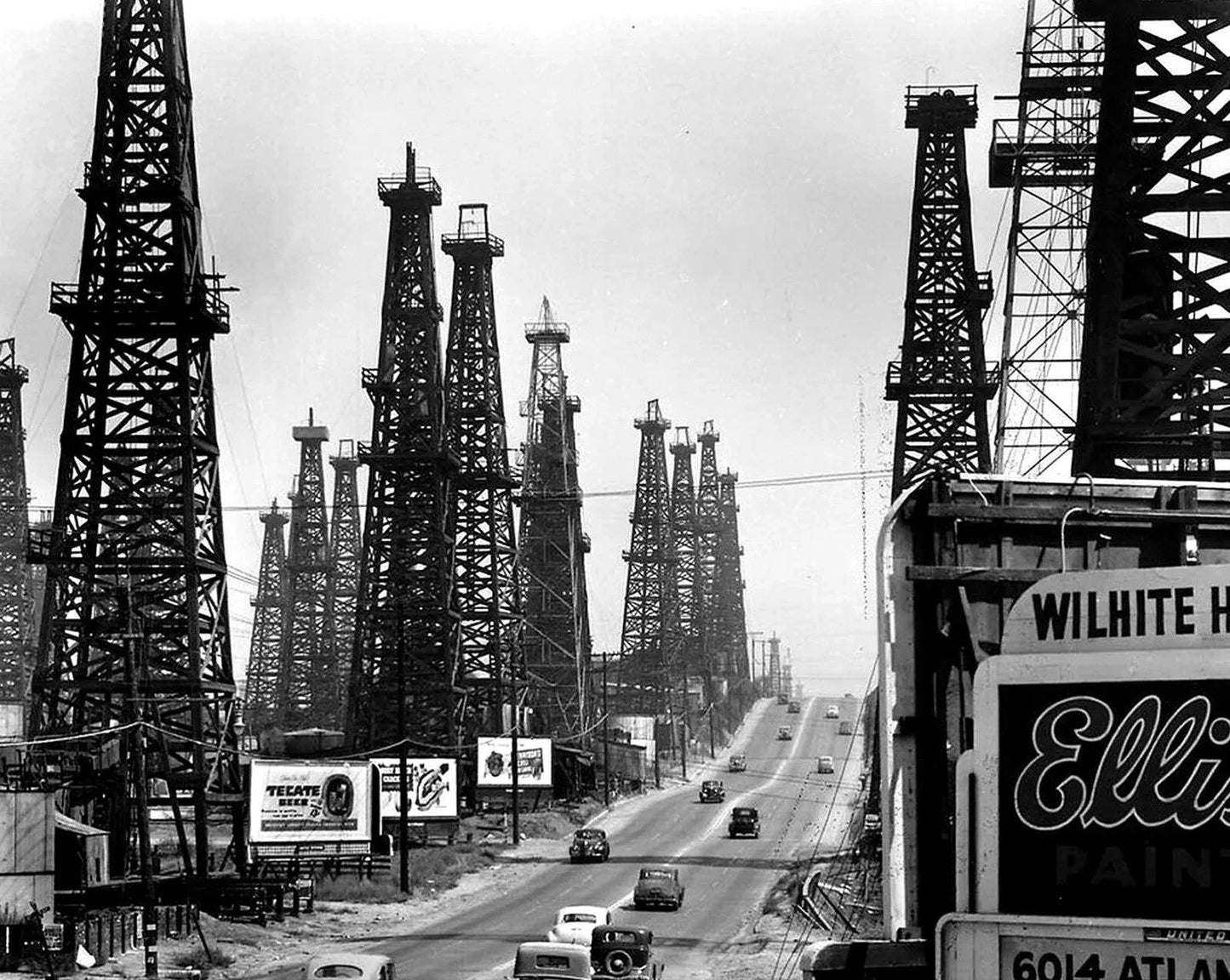 1948 Oil Fields Near Long Beach California Classic Historic Picture Photo