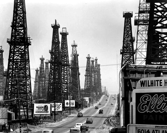 1948 Oil Fields Near Long Beach California Classic Historic Picture Magnet