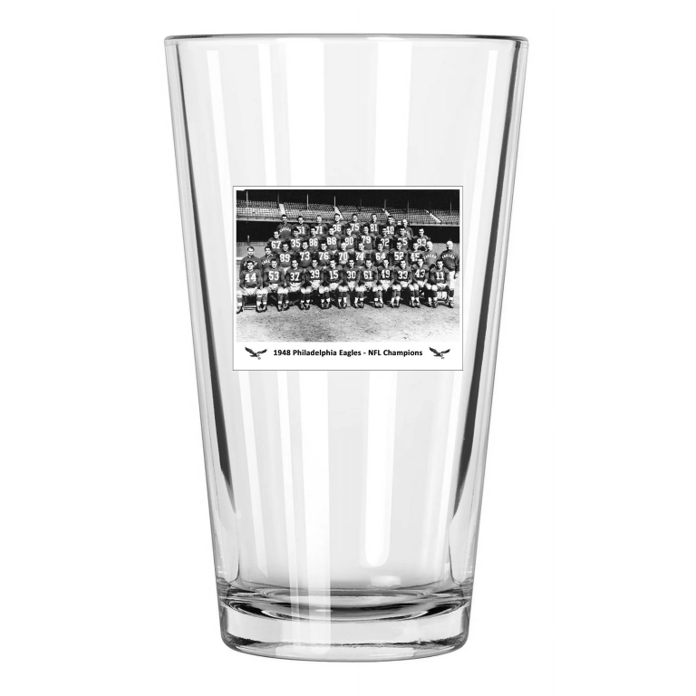 1948 Philadelphia Eagles Team Photo Nfl Champs Roster Pint Beer Drinking Glass