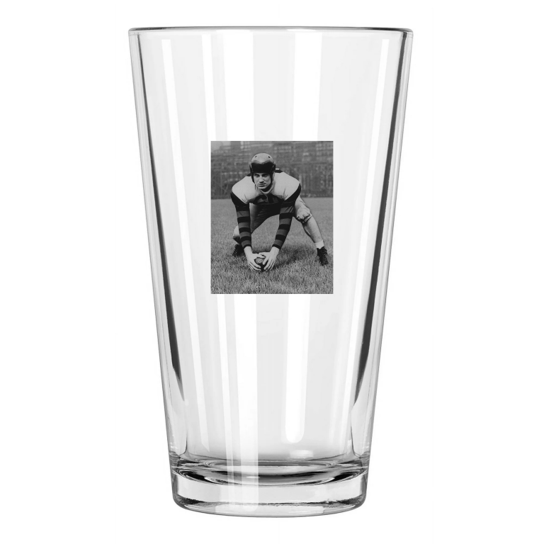 1948 Pennsylvania Chuck Bednarik Photo College Football Pint Beer Drinking Glass
