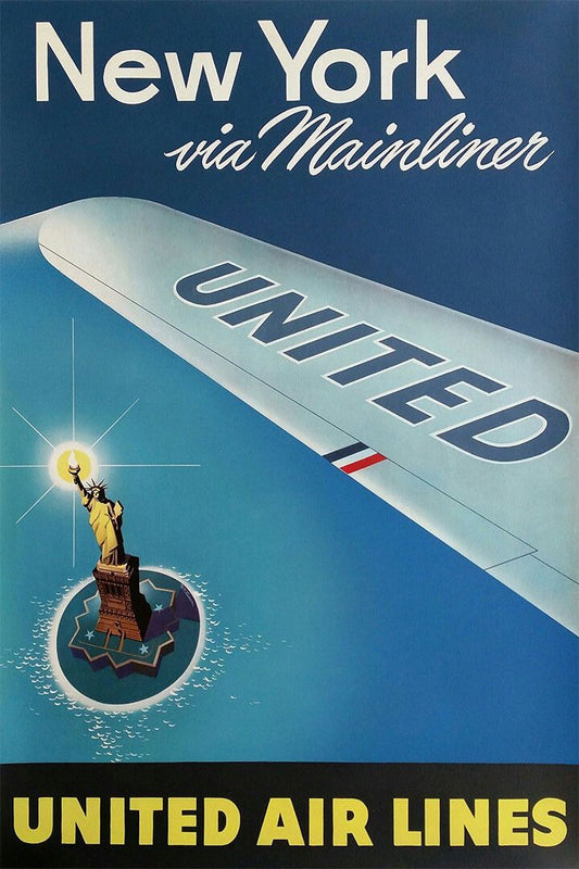 1948 See New York Via Mainliner Vintage Airline Travel Jigsaw Puzzle