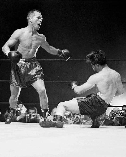 1948 Tony Zale Vs Rocky Graziano Classic Boxing Champion Picture Magnet