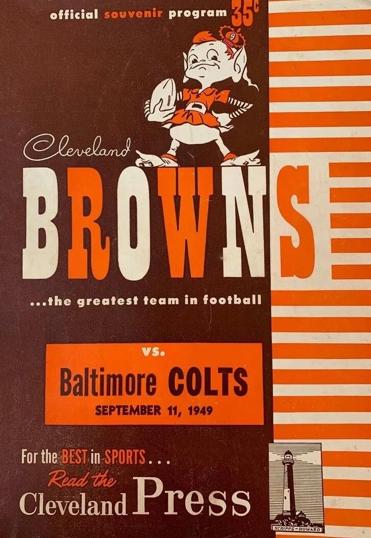 1949 Cleveland Browns Vs Baltimore Colts Magnet Football Aafc