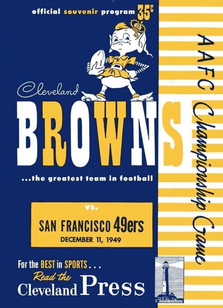 1949 Cleveland Browns Vs San Francisco 49Ers Magnet Football Aafc