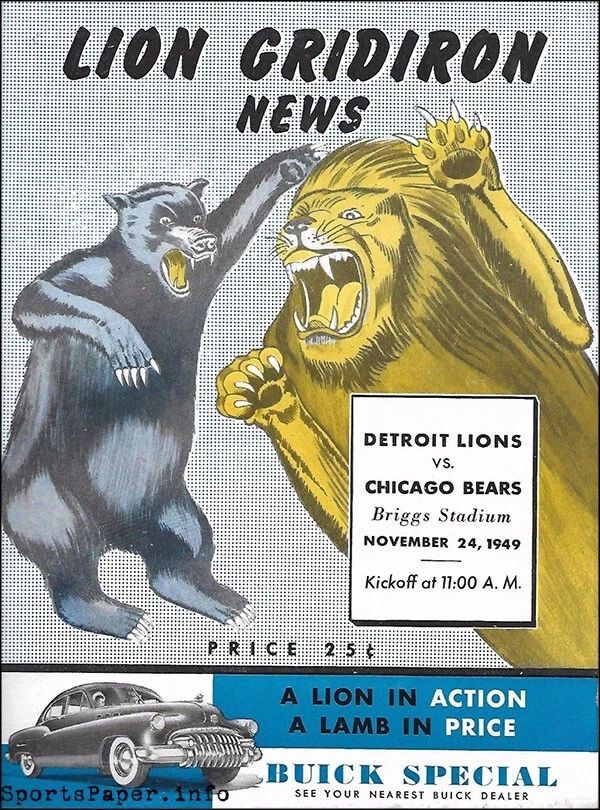 1949 Detroit Lions Vs Chicago Bears Magnet Football Nfl Picture