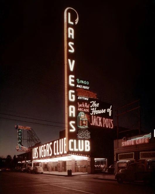 1949 Downtown Las Vegas Glossy Magnet Casino Print Fremont Street Magnet