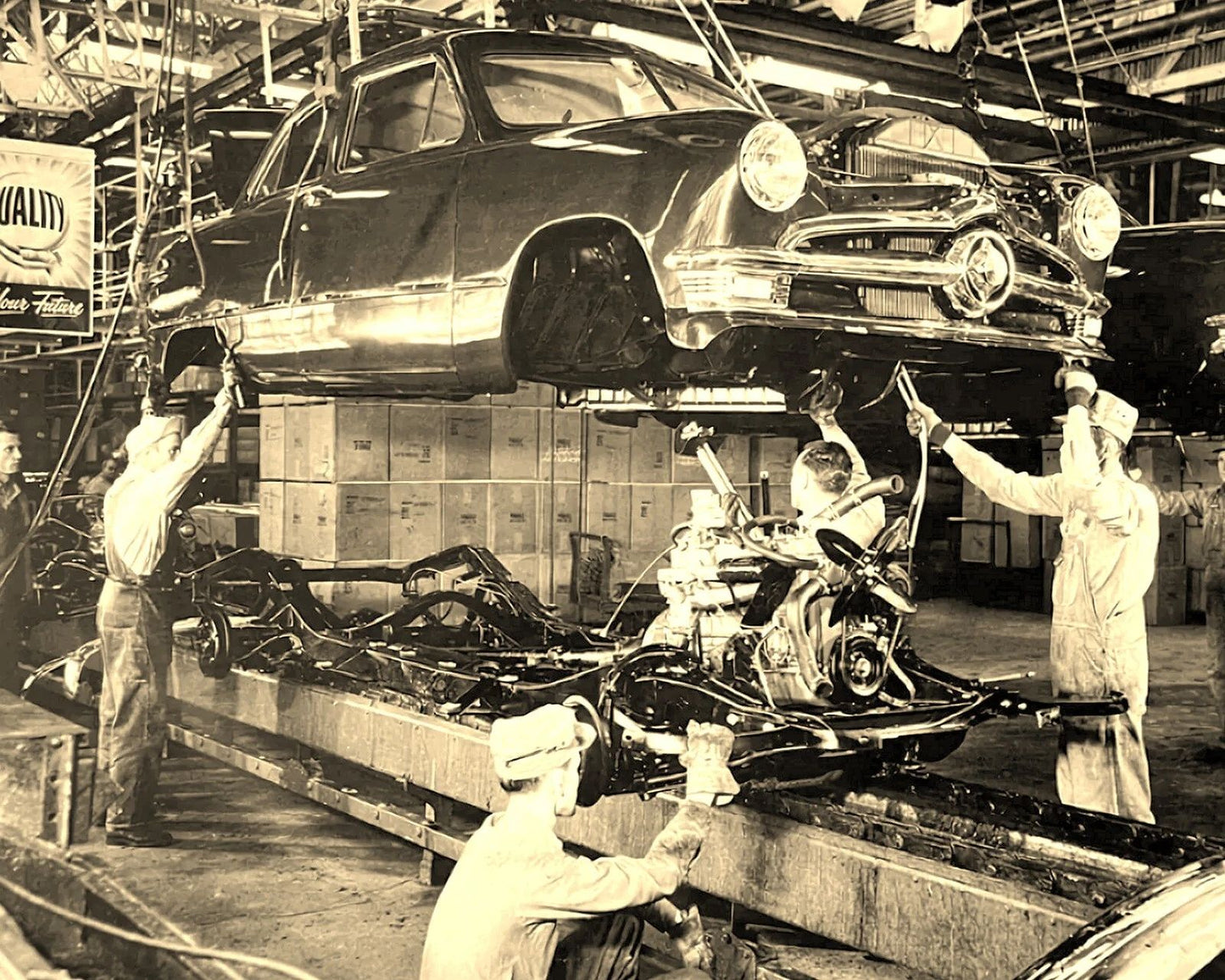 1949 Ford Factory Assembly Line Vintage Classic Car Retro Magnet Magnet