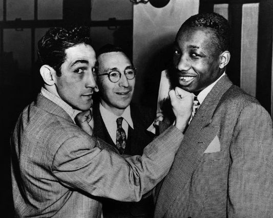 1949 Featherweight Fight Ii Willie Pep Vs Sandy Saddler Glossy Magnet Print 1