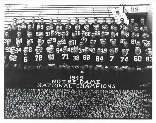 1949 Notre Dame Team Magnet Fighting Irish Picture Ncaa Football Champs