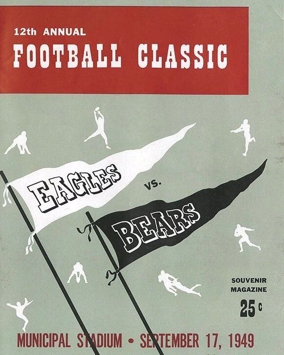 1949 Philadelphia Eagles Vs Chicago Bears Keychain Football Picture Nfl