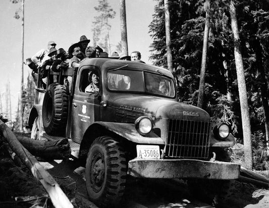 1949 Us Forest Service Truck & Firemen Old Vintage Magnet Reprint