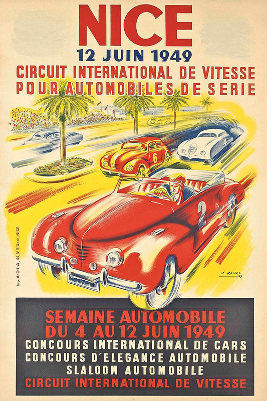 1949 Vintage Style Auto Road Race Nice France Jigsaw Puzzle