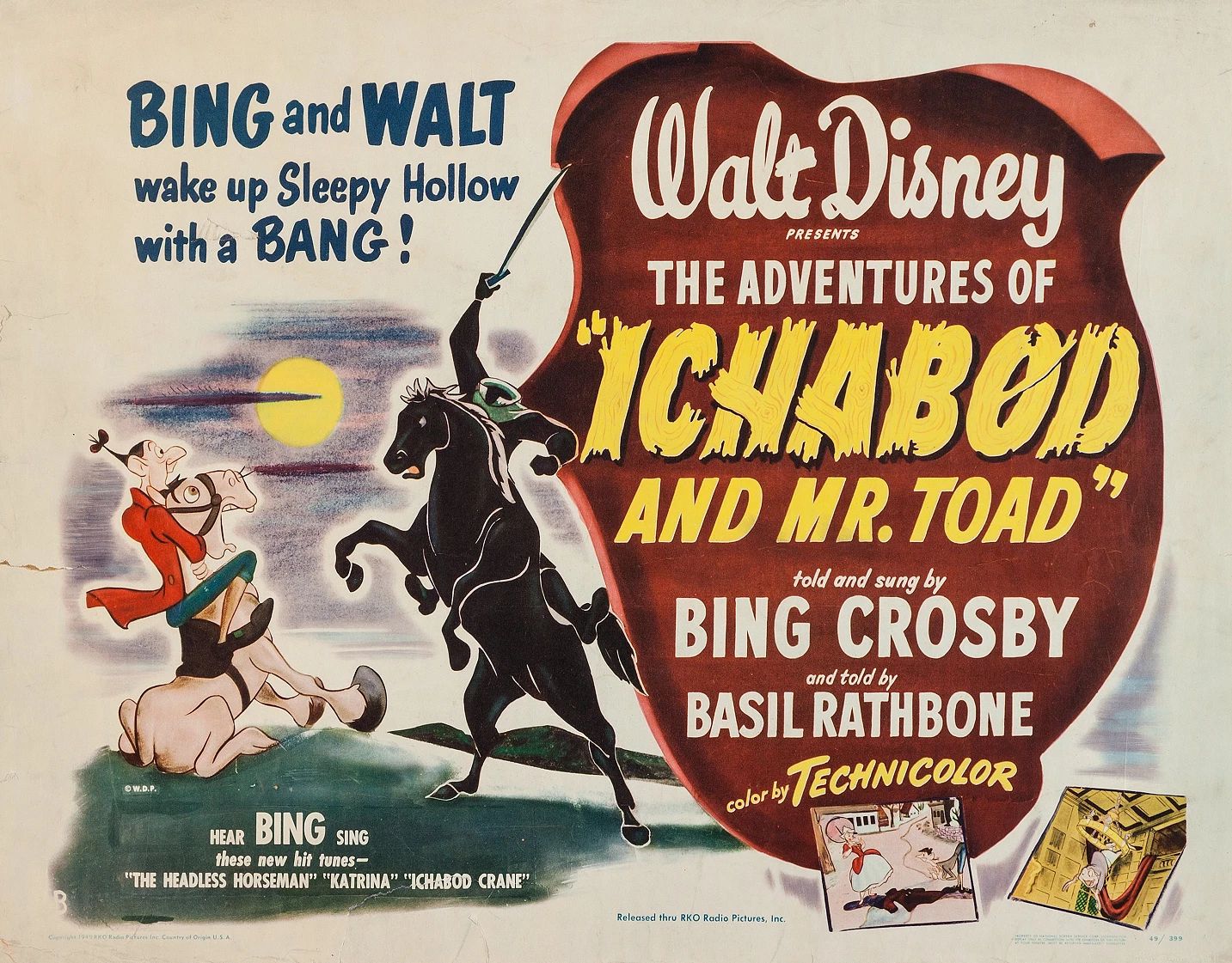 1949 Walt Disney The Adventures Of Ichabod & Mr. Toad Headless Horseman