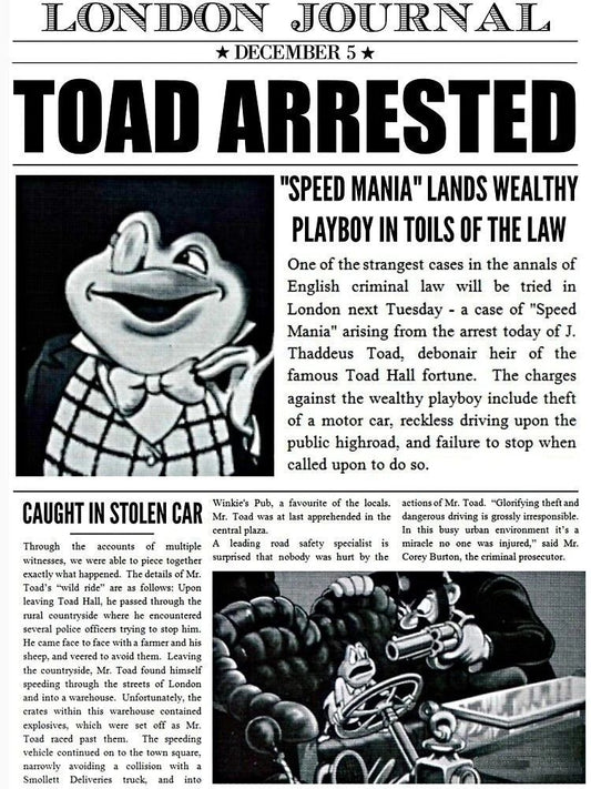 1949 Walt Disney The Adventures Of Ichabod & Mr. Toad Toad Arrested