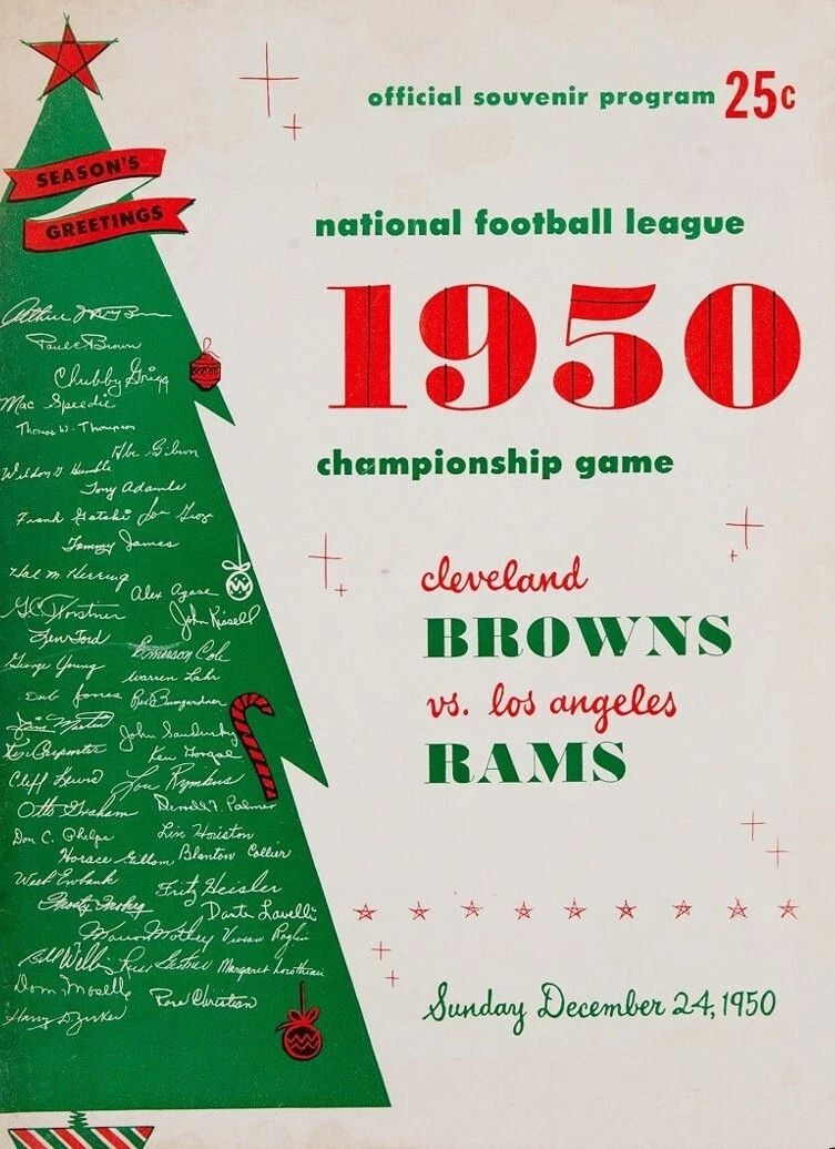 1950 Cleveland Browns Vs Los Angeles Rams Magnet Football Aafc