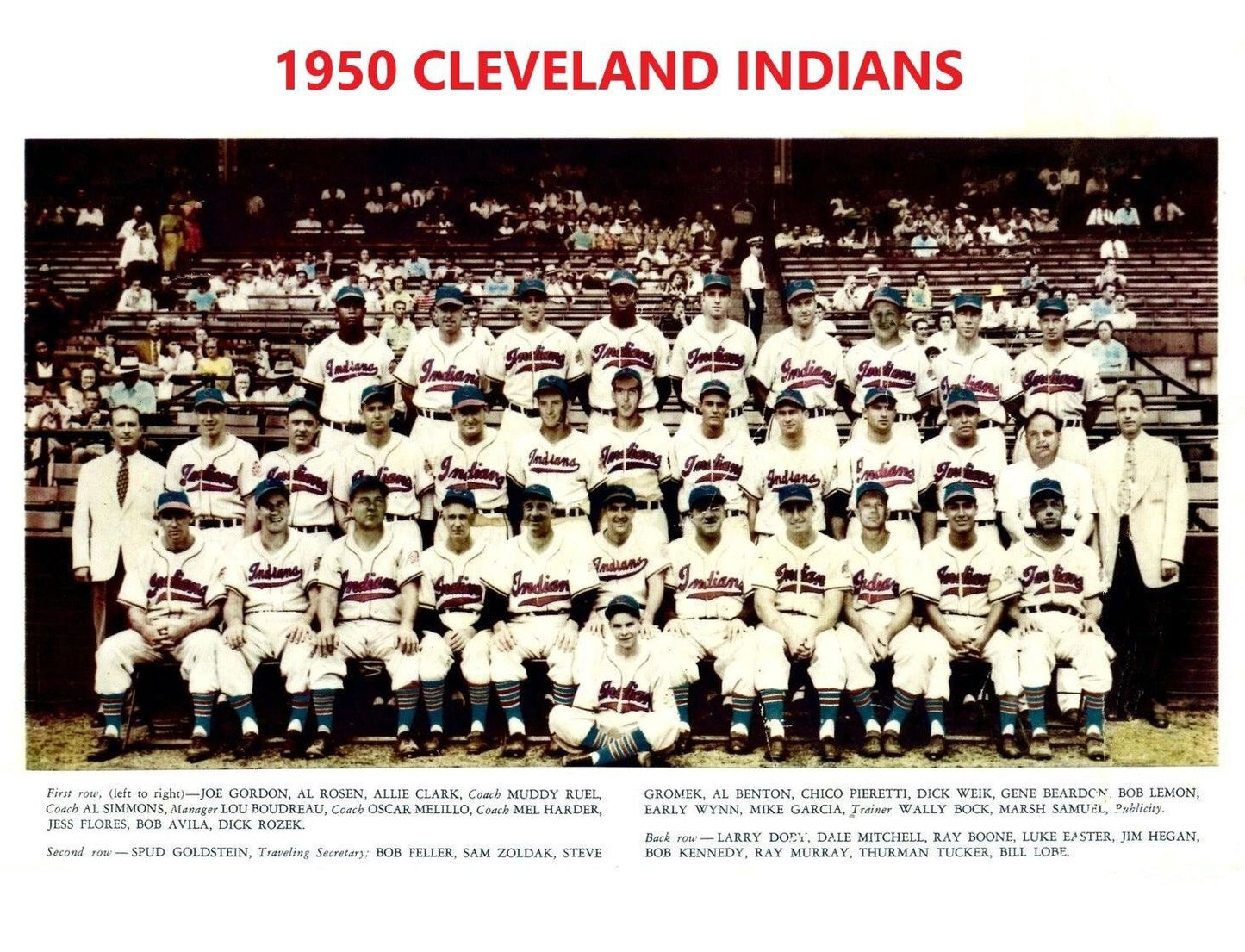 1950 Cleveland Indians Team Magnet Baseball Mlb Picture