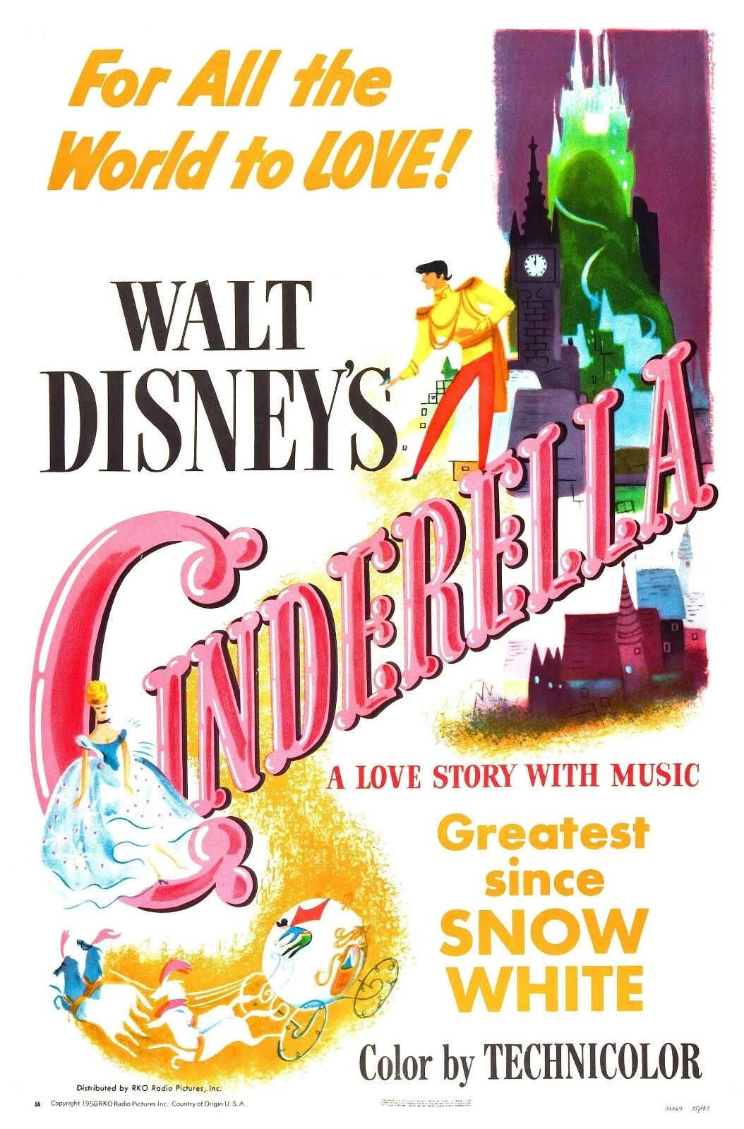 1950 Walt Disneys Cinderella Movie Magnet Fairy Godmother Ilene Woods