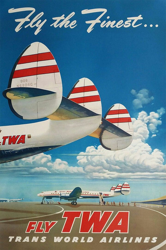 1950S Fly The Finest Fly Twa Vintage Style Airline Travel Jigsaw Puzzle