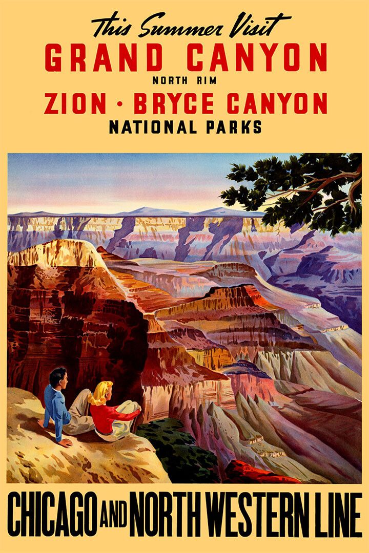 1950S Grand Canyon National Park Zion Bryce Vintage Travel Jigsaw Puzzle