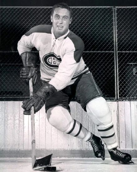 1950S Montreal Canadiens Jean Beliveau Glossy Photo Nhl Hockey Print Poster