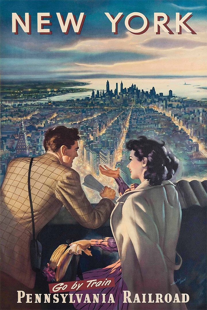 1950S New York Vintage Travel Pennsylvania Railroad Jigsaw Puzzle