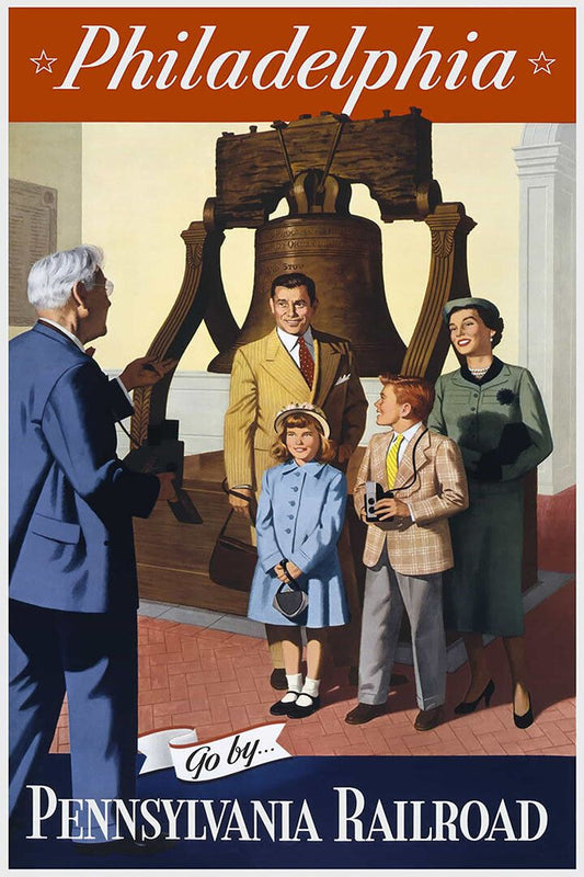 1950S Philadelphia Pa Liberty Bell Vintage Style Travel Jigsaw Puzzle