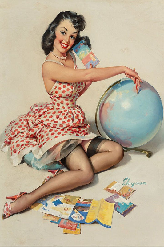 1950S Pinup Travel Out Of This World Attractive Girl Jigsaw Puzzle