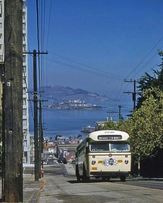 1950S San Francisco Bus Public Transportation Classic Retro Picture Magnet