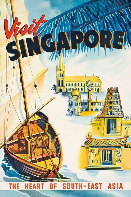 1950S Visit Singapore Vintage Style Asian Travel Jigsaw Puzzle
