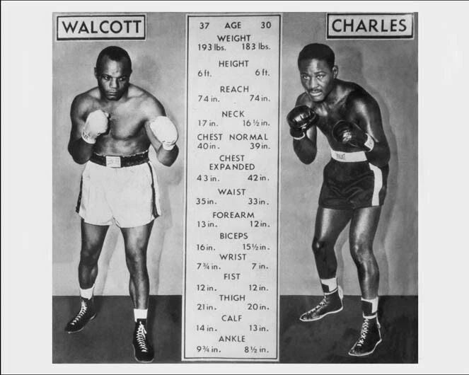 1951 Boxers Jersey Joe Walcott Vs Ezzard Charles Glossy Photo Poster